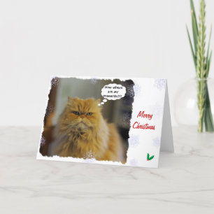 Carte de Noël de chat persan