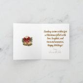 carte de Noël de chat tabby vintage mignonne (Intérieur)