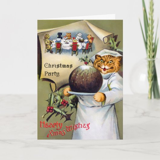 Carte de Noël de chat victorien chef (Devant)