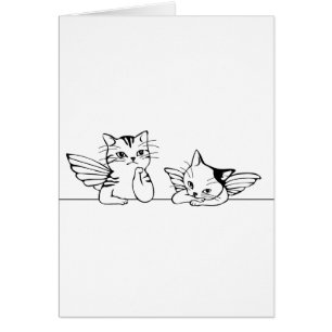 Carte de Noël de chaton d'ange