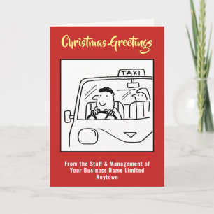Carte de Noël de chauffeur de taxi ou de location