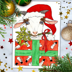 Carte de Noël de chèvre par Nicole Janes