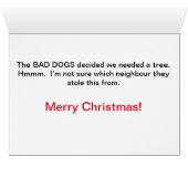 Carte de Noël de chien (Intérieur Horizontal (Bas))