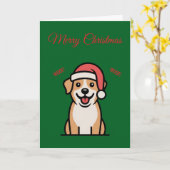 Carte de Noël de chien (Fleur jaune)