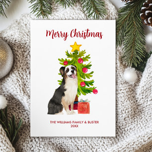 Carte de Noël de chien berger australien