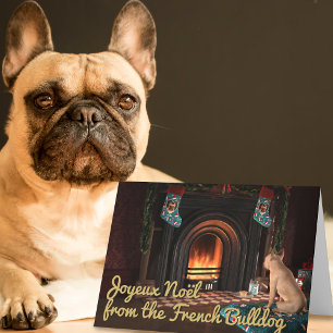 Carte de Noël de chien Bouledogue Français