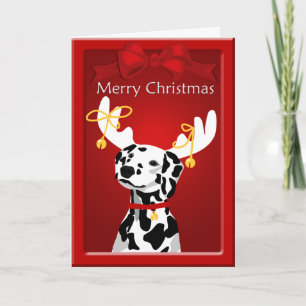 Carte de Noël de chien dalmate