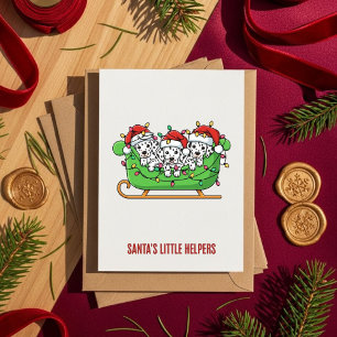 Carte de Noël de chien dalmate – Les aides de Sant