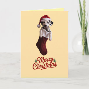 Carte de Noël de chien dalmatien mignon