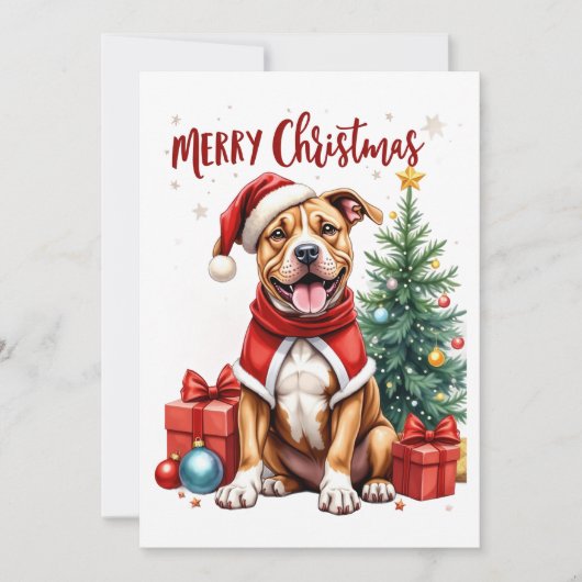 Carte de Noël de chien de boîte d'aquarelle (Devant)