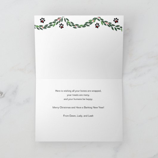 Carte de Noël de chien de boxe (Intérieur)