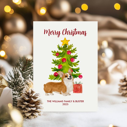 Carte de Noël de Chien de Corgi