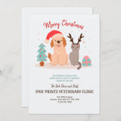 Carte de Noël de chien et de chat (Devant / Derrière)