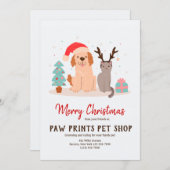 Carte de Noël de chien et de chat (Devant / Derrière)