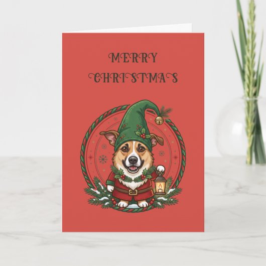 Carte de Noël de chien mignon (Devant)