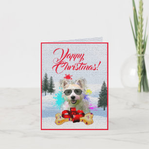 Carte de Noël de chien mignonne sur mesure