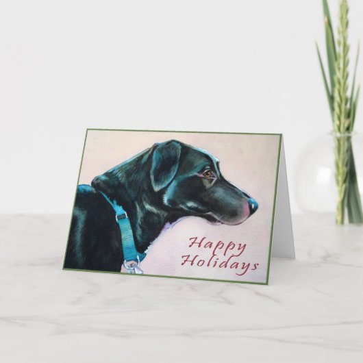 Carte de Noël de chien noir (Devant)