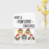 Carte de Noël de chien pawsome (Fleur jaune)