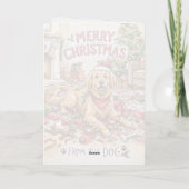Carte de Noël de chien Retriever doré (Dos)
