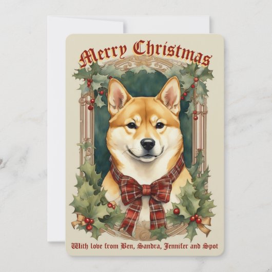 Carte de Noël de chien Shiba Inu (Devant)