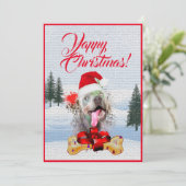 Carte de Noël de chien Weimaraner personnalisable (Debout devant)