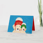 Carte de Noël de chiens Joyeux et Lumineux (Devant)