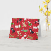 Carte de Noël de Chihuahua (Fleur jaune)