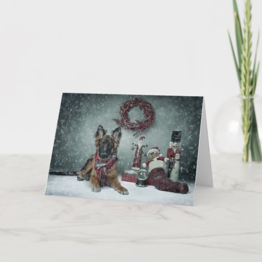 Carte de Noël de chiot (Devant)