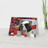 Carte de Noël de chiot de saint (Devant)