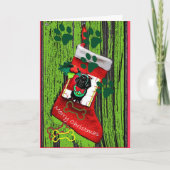 Carte de Noël de chiot de Terre-Neuve (Devant)