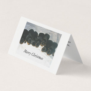 Carte de Noël de chiots de rottweiler