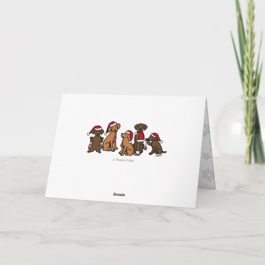 Carte de Noël de cinq Labrador (Dos)