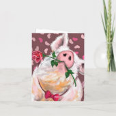 Carte de Noël de cochon amusant (Dos)