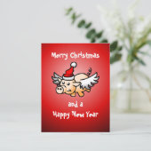 Carte de Noël de cochon volant (Debout devant)