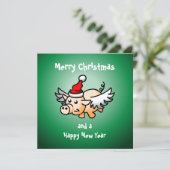 Carte de Noël de cochon volant (Debout devant)