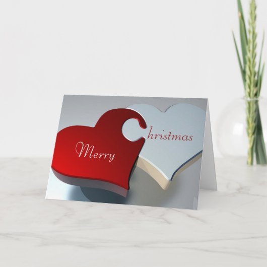 Carte de Noël de coeurs (Devant)