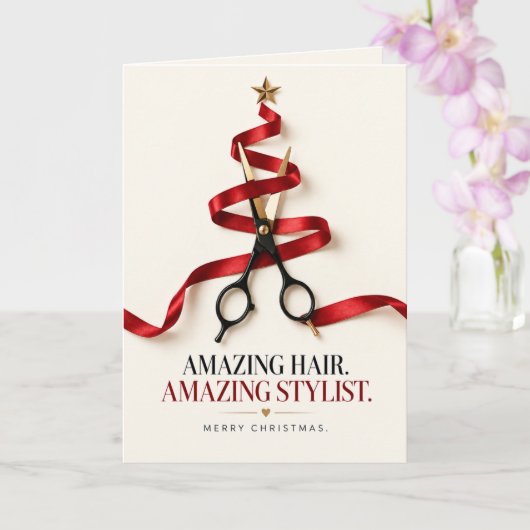 Carte de Noël de coiffeur incroyable (Orchidée)