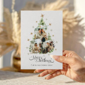 Carte de Noël de collage de photo de famille de sa