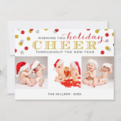 Carte de Noël de Collage photo moderne Cheer (Devant)