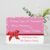 Carte de Noël de collection de photos en ruban rou (Debout devant)