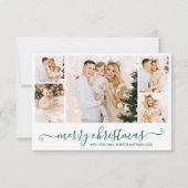 Carte de Noël de collection photo Green Script 5 (Devant)