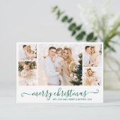 Carte de Noël de collection photo Green Script 5 (Debout devant)