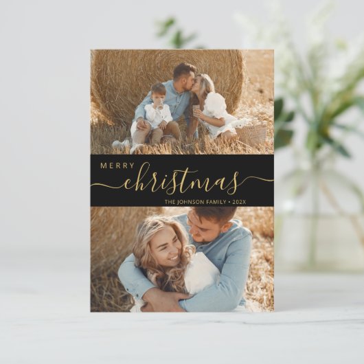 Carte de Noël de collection photo Modern Script 2 (Debout devant)