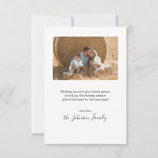 Carte de Noël de collection photo Modern Script 2 (Dos)