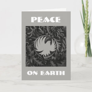 Carte de noël de colombe de style William Morris