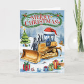 Carte de Noël de construction de l'excavateur d'aq (Devant)