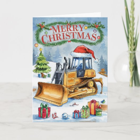 Carte de Noël de construction de l'excavateur d'aq (Devant)