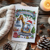 Carte de Noël de construction de l'excavateur d'aq