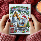 Carte de Noël de construction de l'excavateur d'aq