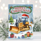 Carte de Noël de construction de l'excavateur d'aq